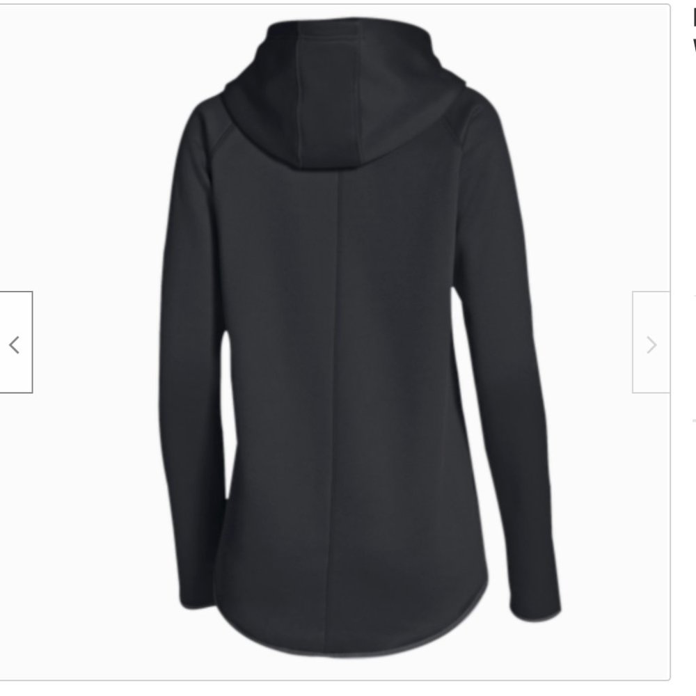 NEW Under Armour Women's Team Double Threat Fleece Hoodie Black Steel SMALL - Picture 2 of 2